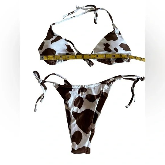 PRINCESS POLLY cow print country string bikini size large NWOT - Picture 7 of 9